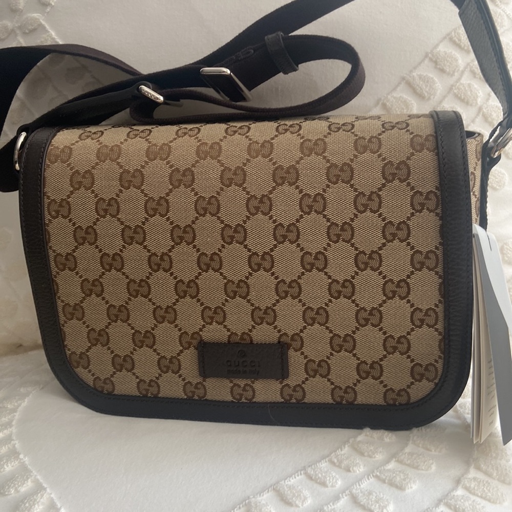NWT  Gucci Ophidia, canvass with leather trims, adjustable strap - Picture 2 of 7